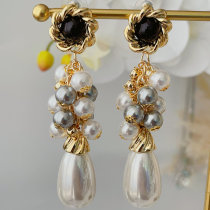 Long drop pearl earrings