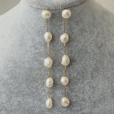 Long fresh water pearl earrings