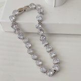 Pave heart zircon bracelet