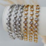 Pave heart zircon bracelet