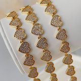 Pave heart bracelet