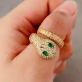 Pave snake ring