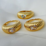 Pave croissant ring