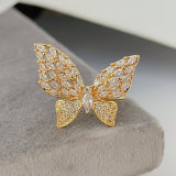Pave butterfly ring