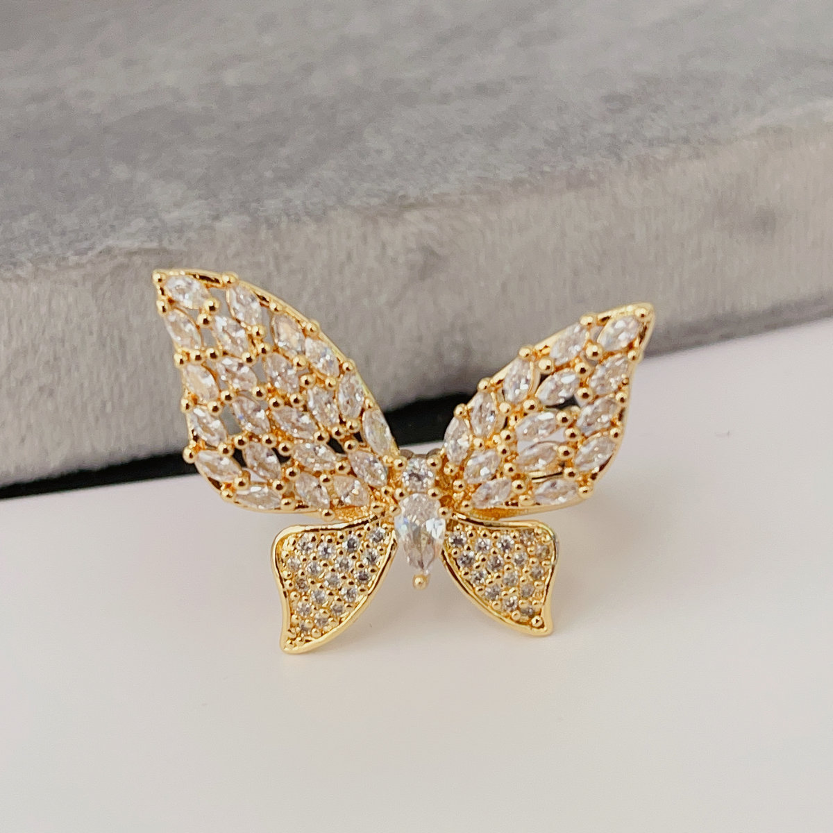 Pave butterfly ring