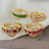 Pave heart ring