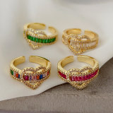 Pave heart ring