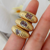 Pave croissant ring