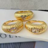 Pave croissant ring