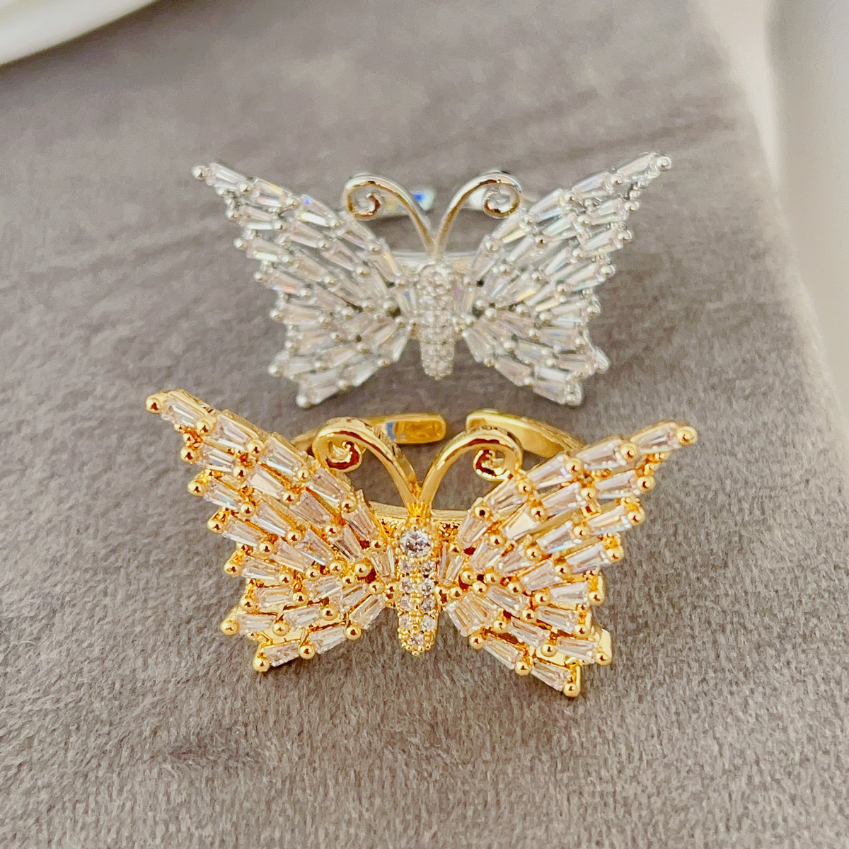 Pave butterfly ring