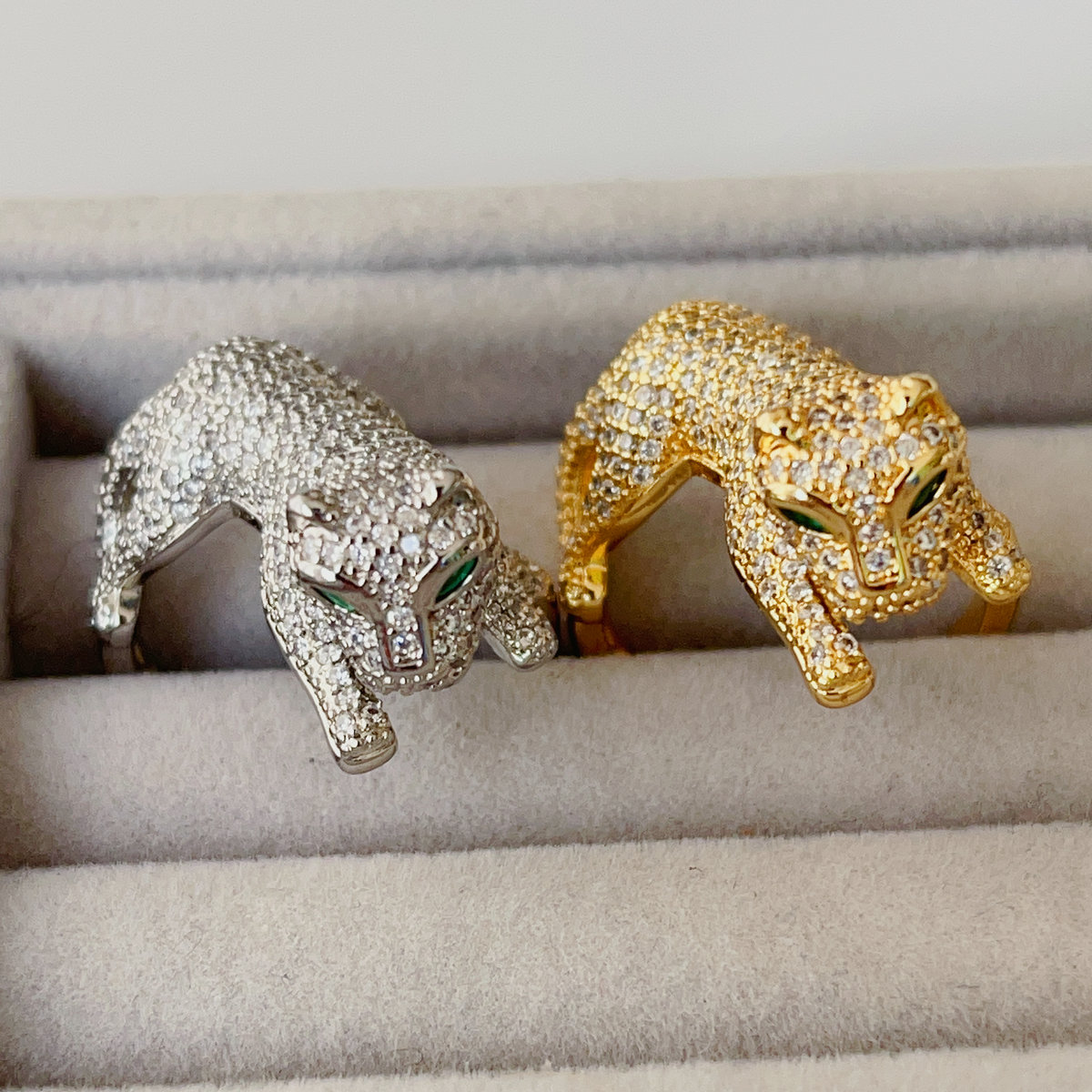 Pave tiger ring