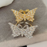 Pave butterfly ring