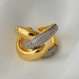 Pave cross ring