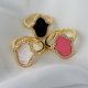 Pave enamel hand ring