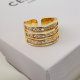 Three zircon line ring