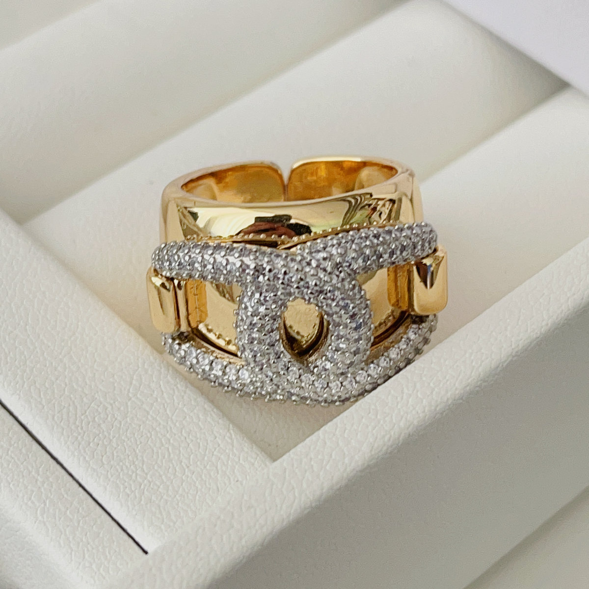 Silver channel ring