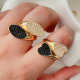 Pave black ring