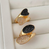 Pave black ring