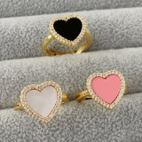 Enamel heart ring