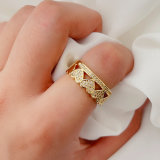 Pave heart ring