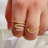 Pave snake ring