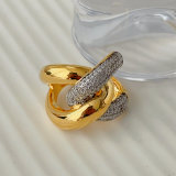 Pave cross ring