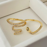 Pave snake ring