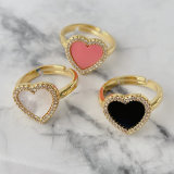 Enamel heart ring