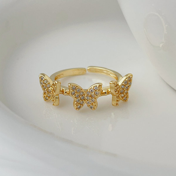 Pave butterfly ring