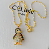 Pave penguin pendant necklace