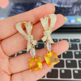 Pave bow earrings