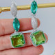 Green stone earrings