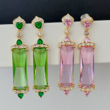 Long stone pendant earrings