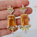 Yellow and Green zircon earrings