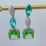 Green stone earrings