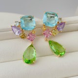 Big zircon earrings