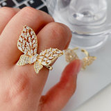 Pave butterfly ring