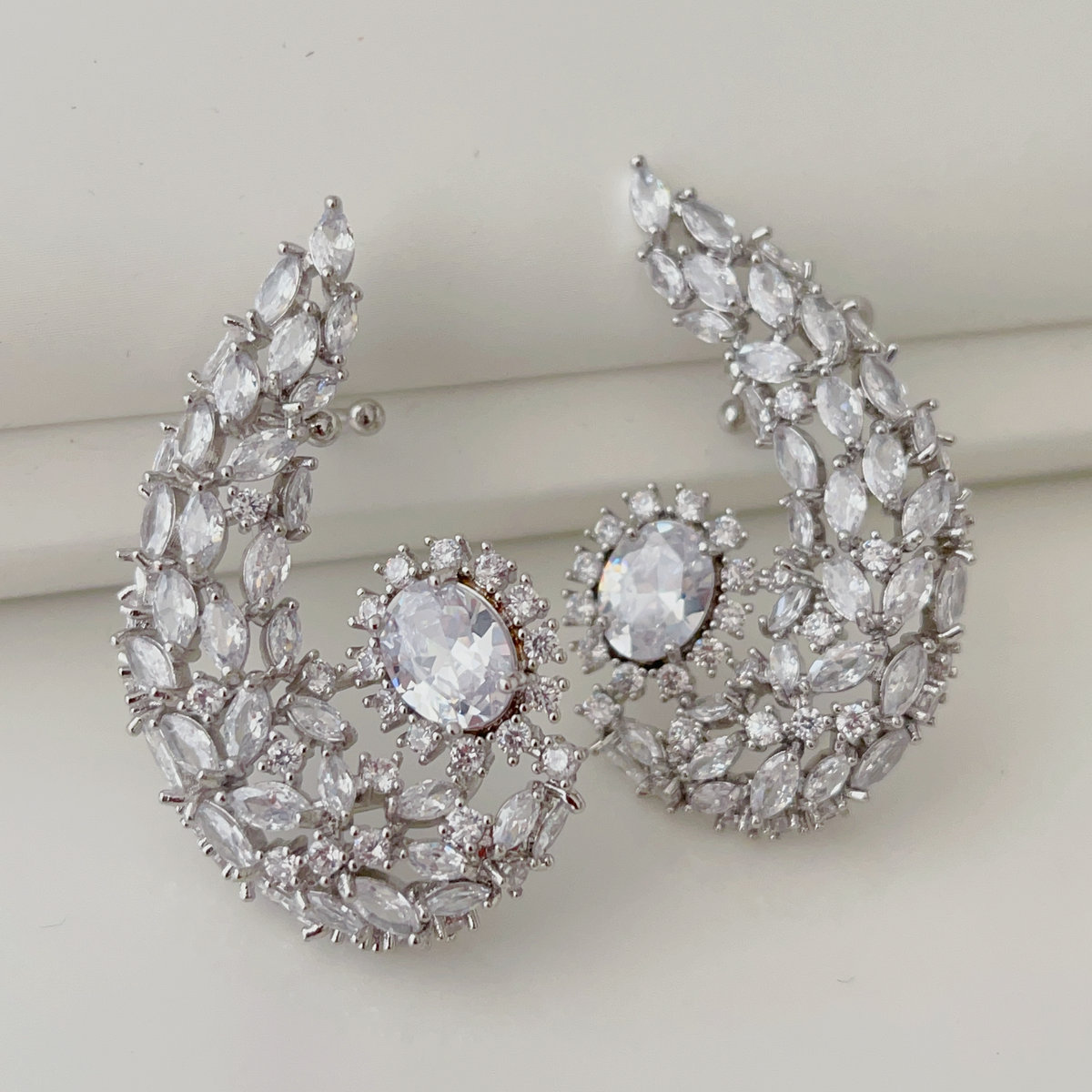 Pave clear earring ear cuff