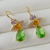 Green zircon earrings
