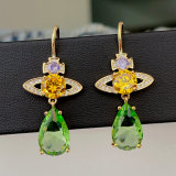 Green zircon earrings