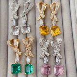 Pave bow earrings