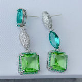 Green stone earrings