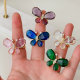 Color crystal butterfly ring