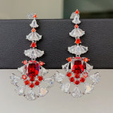 Yellow red zircon earrings