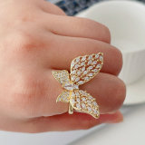Pave butterfly ring