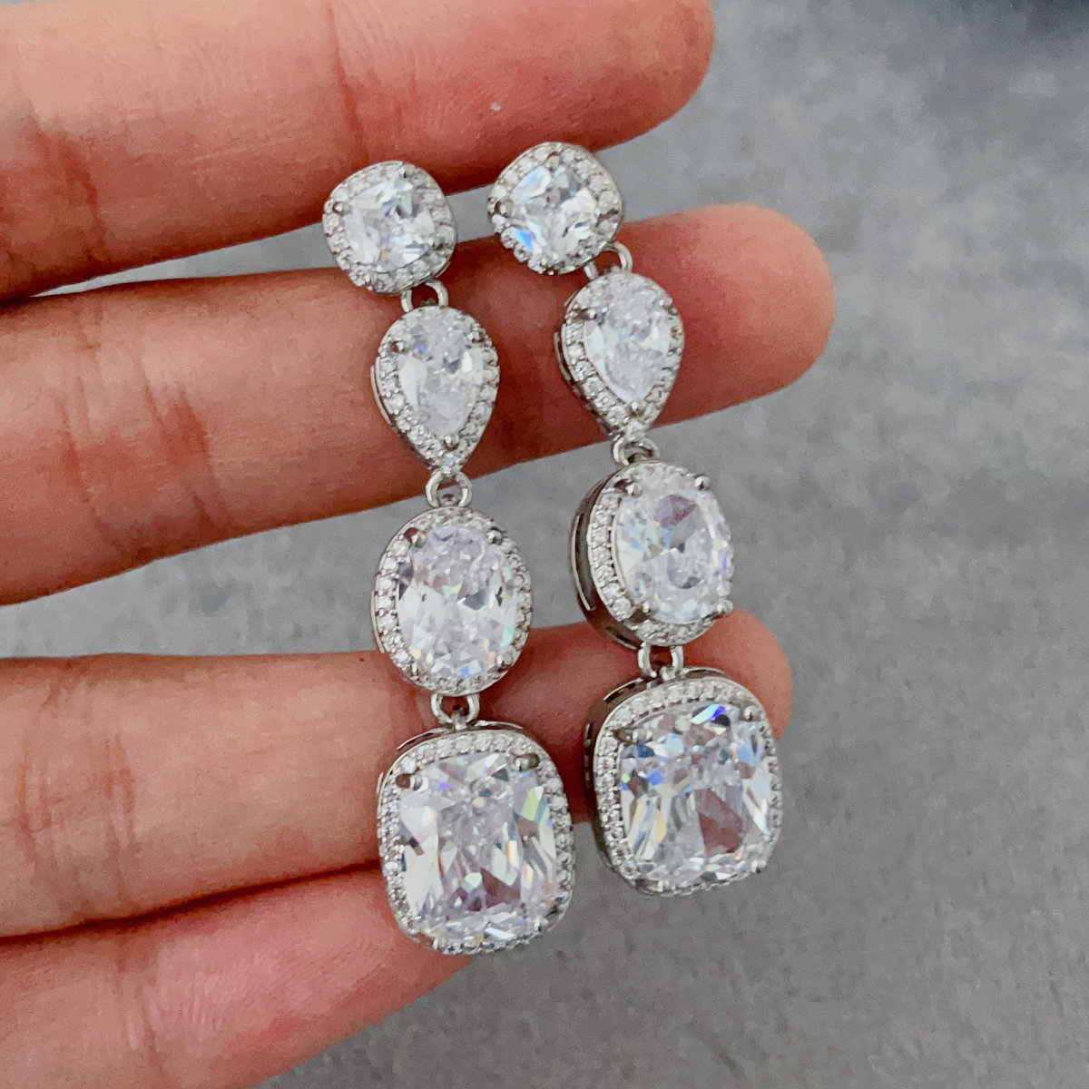 Clear zircon earrings party earrings