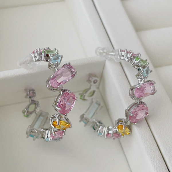Coloful zircon hoops