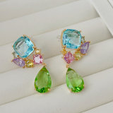 Big zircon earrings