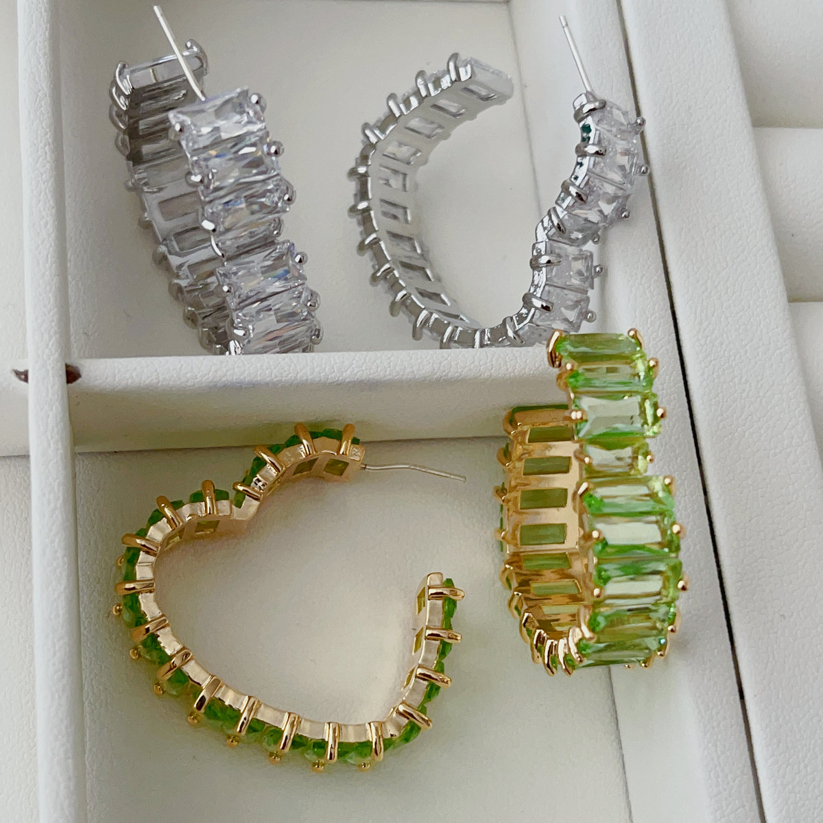 Pave zircon hoops