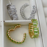 Pave zircon hoops